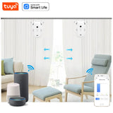 Tuya WiFi Smart Curtain Robot with Alexa Voice Control Remote Control Electronic Motorized Curtain Opener for Indoor/Outdoor Use