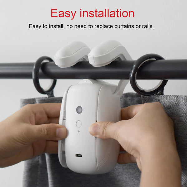 Tuya WiFi Smart Curtain Robot with Alexa Voice Control Remote Control Electronic Motorized Curtain Opener for Indoor/Outdoor Use